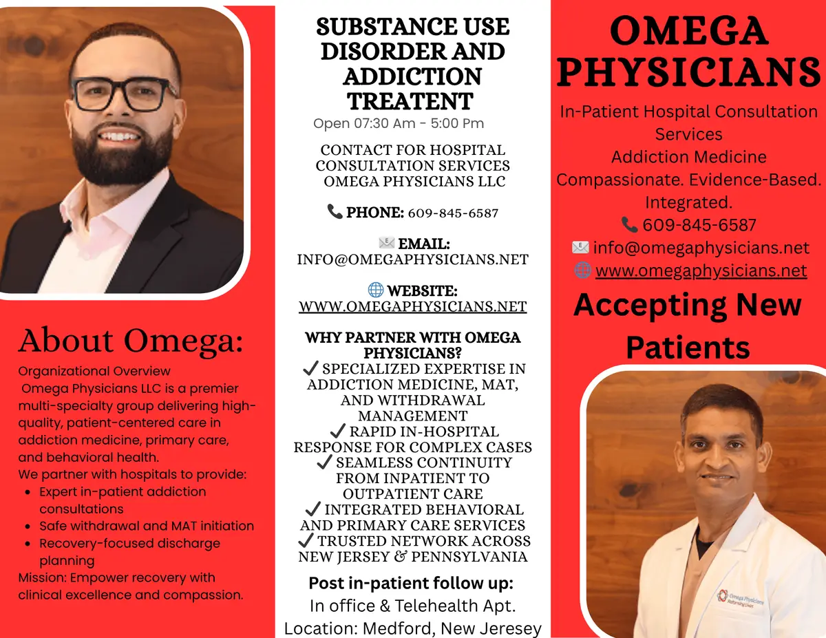 Omega Physicians: Comprehensive addiction treatment services with expert team and patient-centered care.